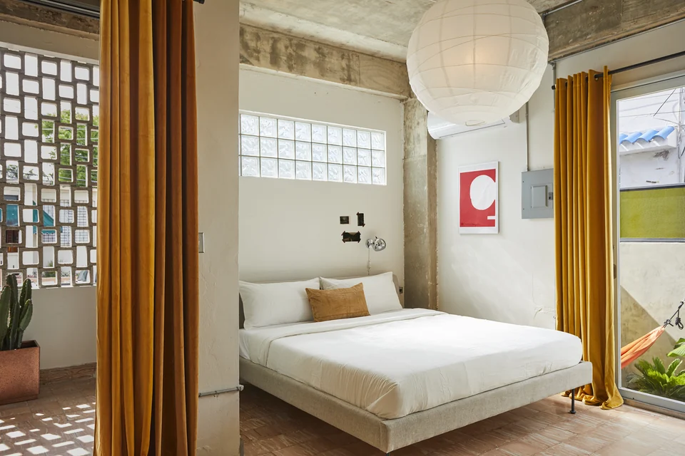 Stained glass, patterned walls and the open studio layout in DA1