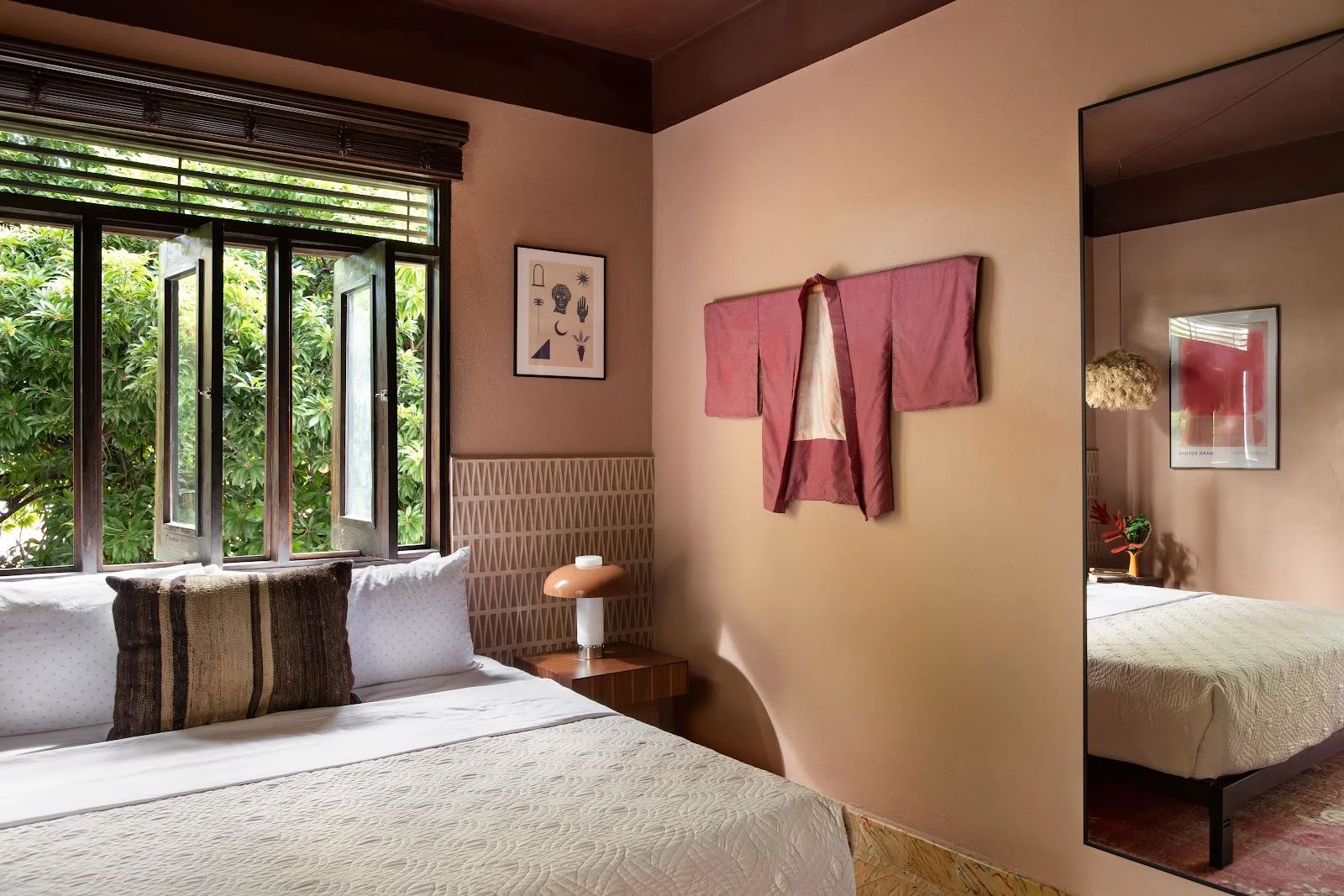 A guest room at Dreamcatcher, the flagship boutique hotel of Dreamers Welcome in Ocean Park, San Juan.