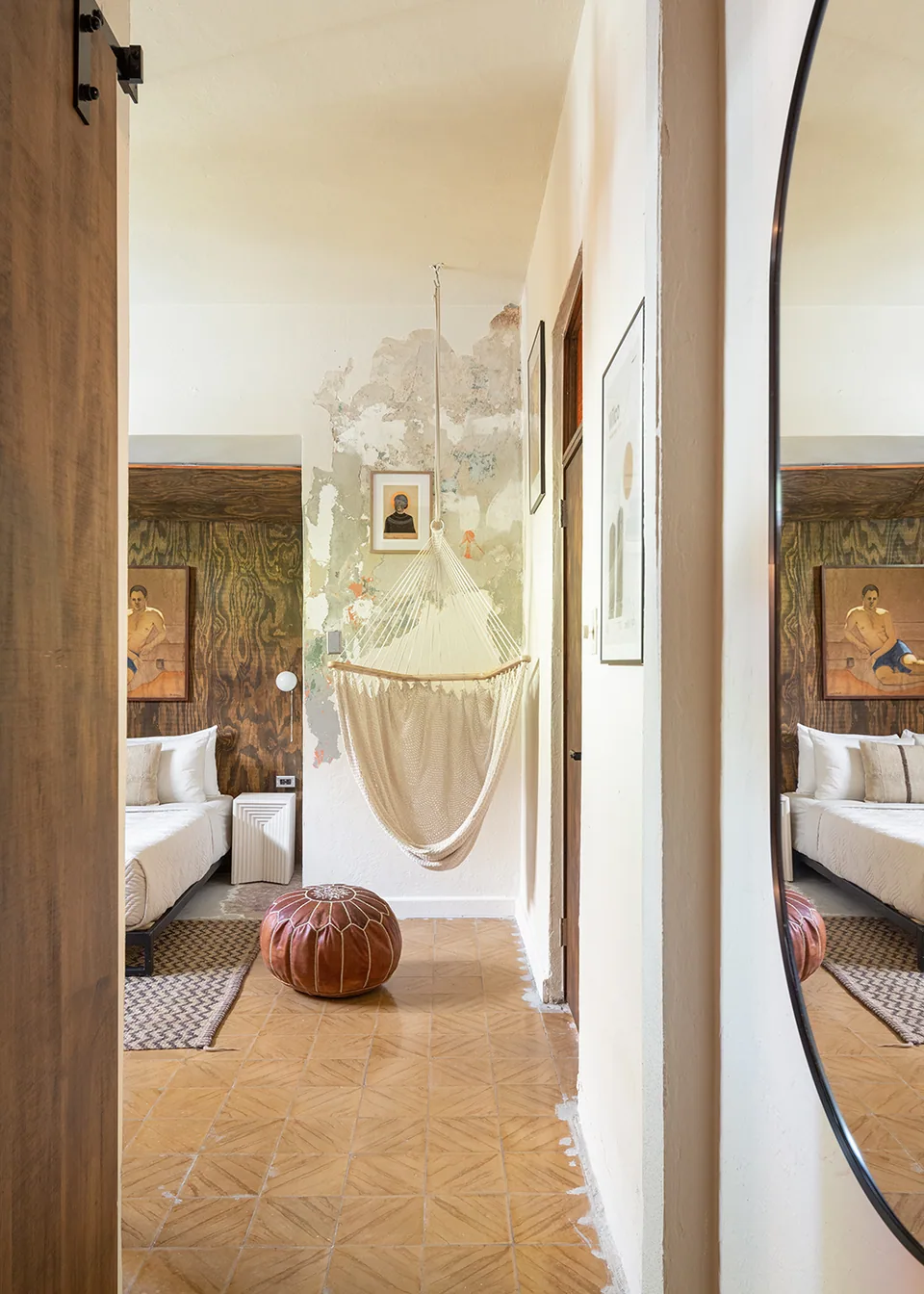 Hammock beside an airy doorway in the Artist Room